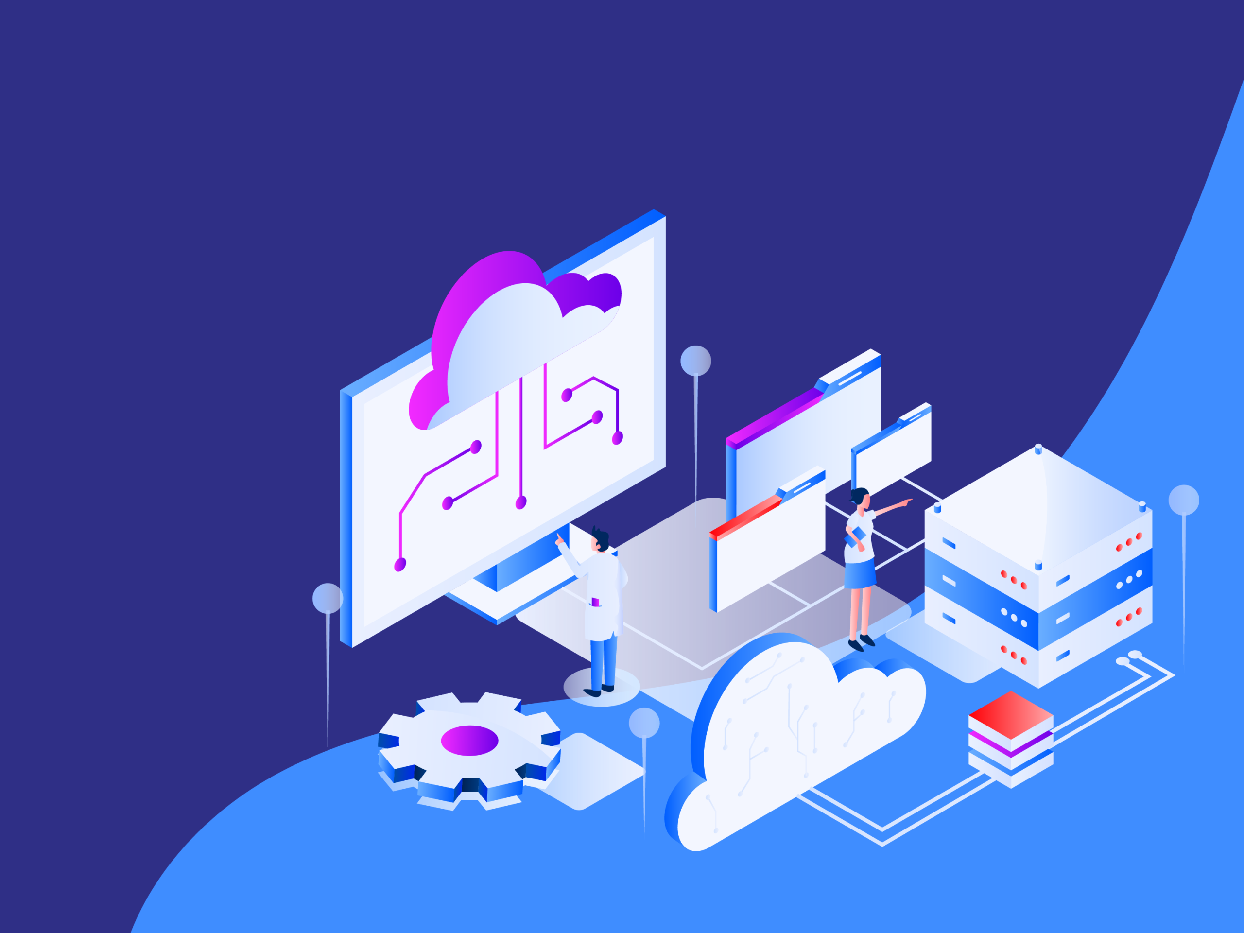 Minimalist DevOps Infrastructure with Cloud Computing and Pipeline Illustration
